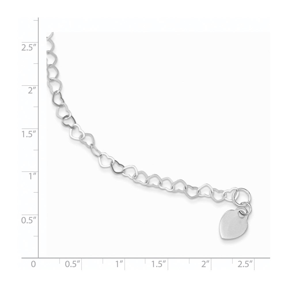 Sterling Silver Heart Link Childs Bracelet