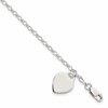 Sterling Silver Engraveable Heart Charm Bracelet