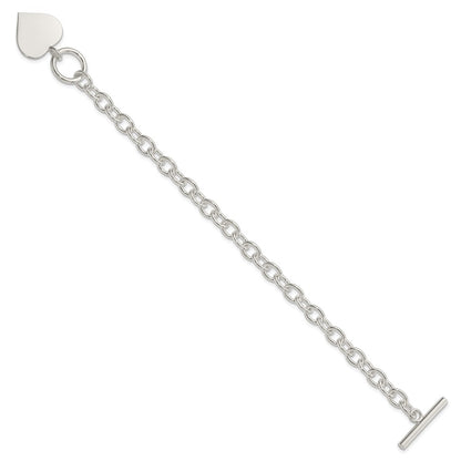 Sterling Silver Engraveable Heart Bracelet