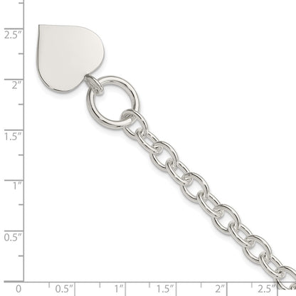 Sterling Silver Engraveable Heart Bracelet