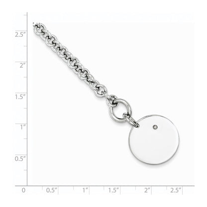 Sterling Silver Rhodium-plated .03ct Diamond Disc Bracelet