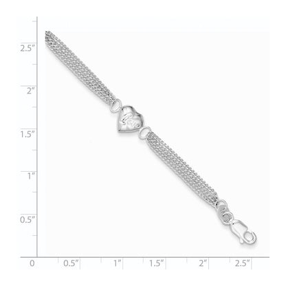Sterling Silver Heart with Love Bracelet