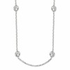 Sterling Silver 16 Inch w/2 in ext. 8-Station CZ Necklace