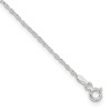 Sterling Silver 1.3mm Singapore Chain 9 inch Plus 1 inch Extender - Total 10 inch Anklet