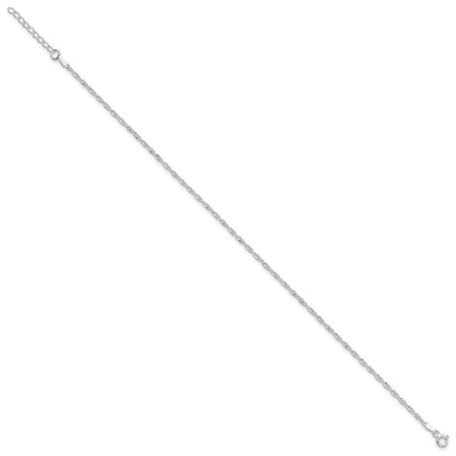 Sterling Silver 1.8mm Singapore Chain 9 inch Plus 1 inch Extender Chain - Total 10 inch Anklet