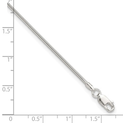 Sterling Silver 1.5mm Round Snake Chain 9 inch Plus 1 inch Extender - Total 10 inch Anklet