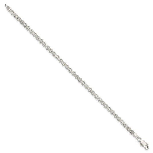 Sterling Silver 3mm Double Link Charm Bracelet