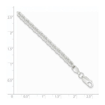 Sterling Silver 4mm Double Link Charm Bracelet