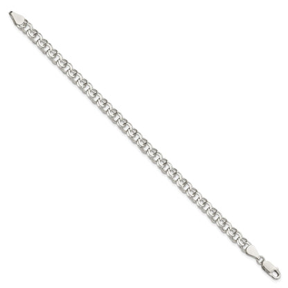 Sterling Silver 6mm Double Link Charm Bracelet