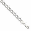 Sterling Silver 6mm Semi-Solid Double Link Charm Bracelet