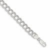 Sterling Silver 7.5mm Semi-Solid Double Link Charm Bracelet