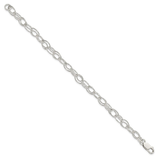 Sterling Silver 6mm Double Link Bracelet
