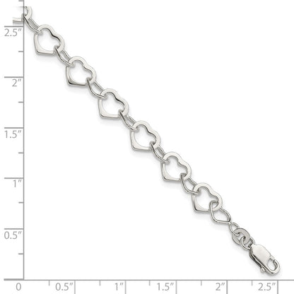 Sterling Silver Hearts Bracelet