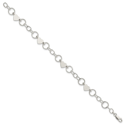Sterling Silver Heart Bracelet