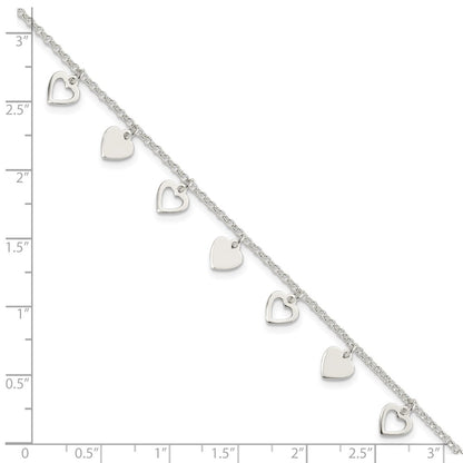Sterling Silver w/ Hearts Bracelet