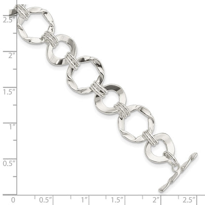 Sterling Silver Fancy Circle Link Bracelet
