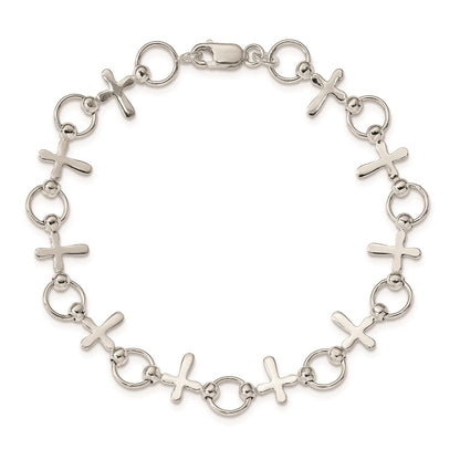 Sterling Silver Cross Bracelet