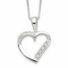 Sterling Silver CZ Heart Necklace