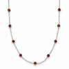 Sterling Silver 9-Station Red CZ Necklace