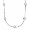 Sterling Silver Clear 4mm 11-Station CZ w/2in ext. Necklace