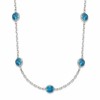 Sterling Silver 9-Station Blue CZ Necklace
