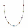 Sterling Silver 9-Station Multicolor CZ Necklace