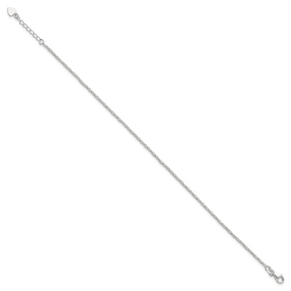 Sterling Silver Fancy Chain 9 inch Plus 1 inch Extender - Total 10 inch Anklet