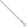 Sterling Silver Figaro Chain 9 inch Plus 1 inch Extender - Total 10 inch Anklet