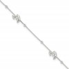 Sterling Silver Dolphins and Beads 4-Station 9 inch Plus 1 inch Extender - Total 10 inch Anklet