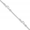 Sterling Silver Dolphin 5-Station 10 inch Plus 1 inch Extender - Total 11 inch Anklet