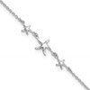 Sterling Silver Rhodium-plated Starfish 10 inch Plus 1 inch Extender - Total 11 inch Anklet