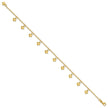 Sterling Silver Gold-tone Polished Puffed Heart 10in Anklet