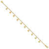 Sterling Silver Gold-tone Polished Puffed Heart 10in Anklet