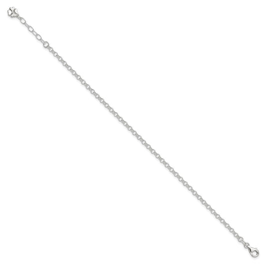 Sterling Silver Clover Dangle 9 inch Plus 1 inch Extender - Total 10 inch Anklet