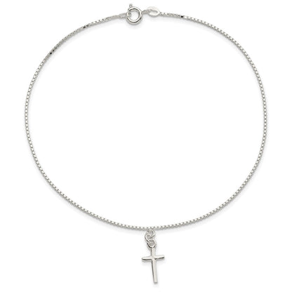 Sterling Silver Cross Anklet