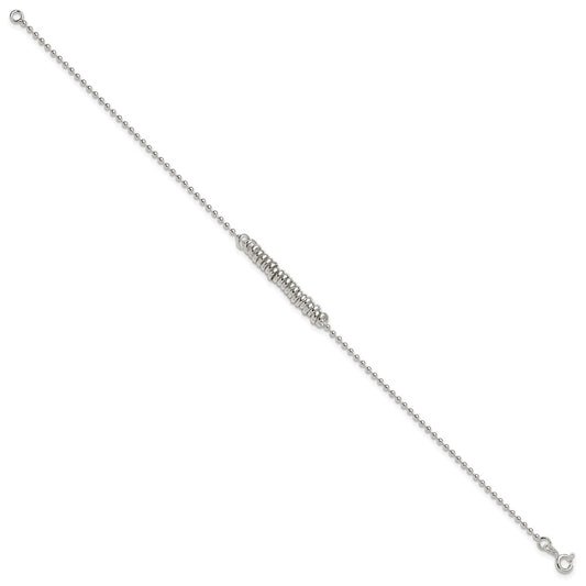 Sterling Silver 9inch Polished Fancy Love Ring Anklet