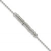 Sterling Silver 10inch Polished Fancy Love Ring Anklet