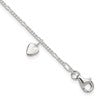 Sterling Silver Heart Dangle Anklet