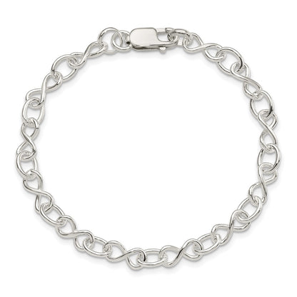 Sterling Silver Polished Fancy Link Bracelet