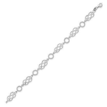 Sterling Silver Pretzel Circle Bracelet