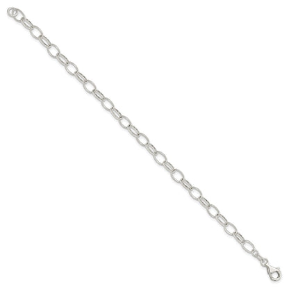 Sterling Silver Polished Fancy Link Bracelet