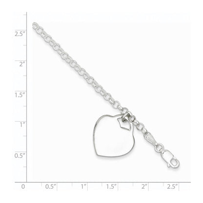 Sterling Silver Engraveable Heart Bracelet