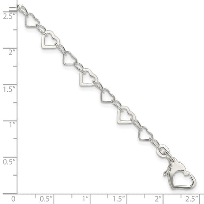 Sterling Silver Linked Heart Bracelet