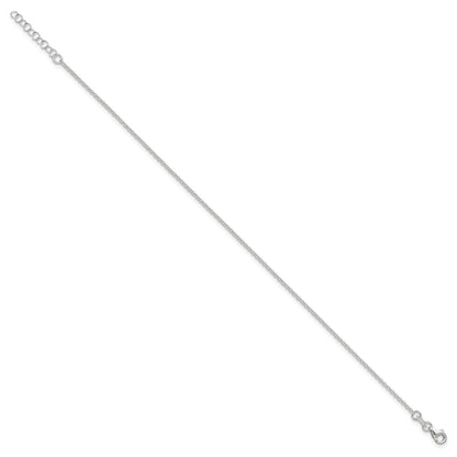 Sterling Silver 1.5mm Rolo Chain 9 inch Plus 1 inch Extender - Total 10 inch Anklet