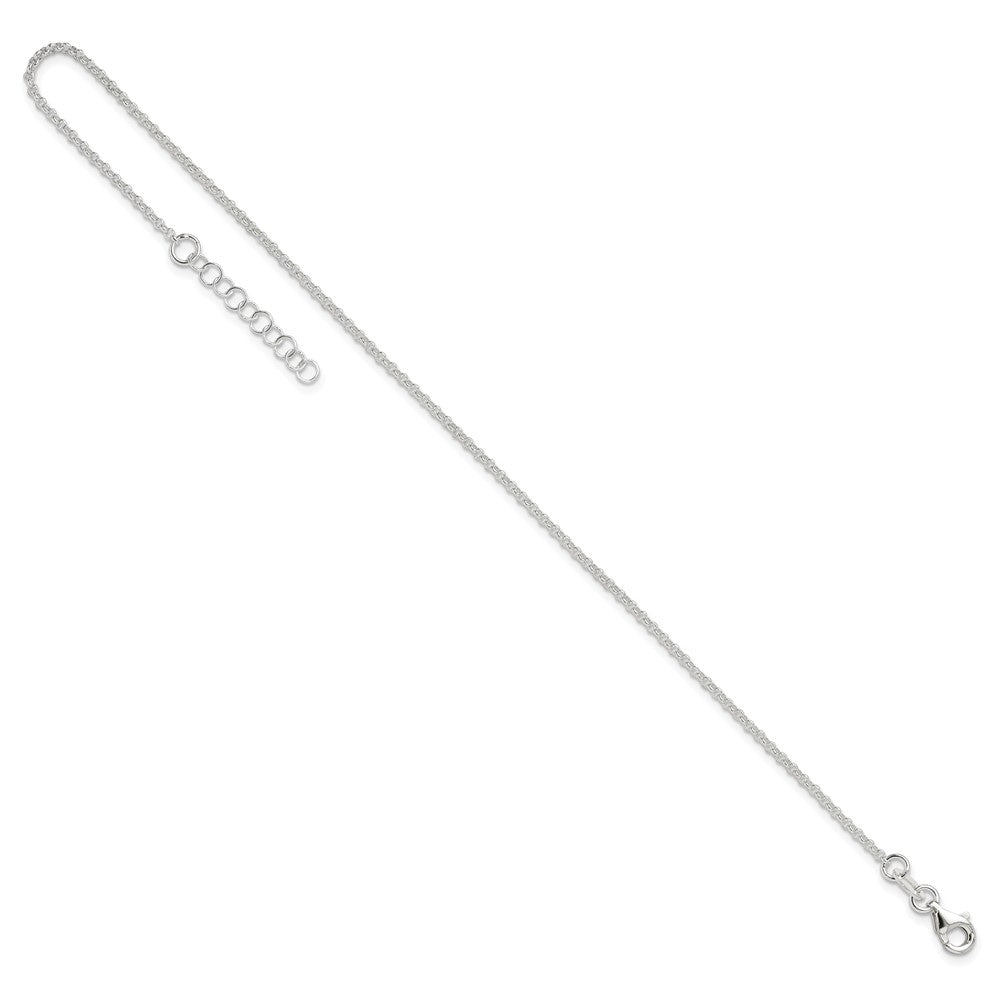 Sterling Silver 1.5mm Rolo Chain 9 inch Plus 1 inch Extender - Total 10 inch Anklet