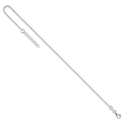 Sterling Silver 1.5mm Rolo Chain 9 inch Plus 1 inch Extender - Total 10 inch Anklet