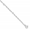 Sterling Silver Bead 7-Station 10 inch Plus 1 inch Extender - Total 11 inch Anklet
