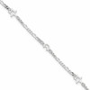 Sterling Silver Moon and Star 9 inch Plus 1 inch Extender - Total 10 inch Anklet