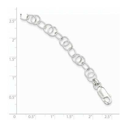Sterling Silver Polished and Textured Fancy Bracelet