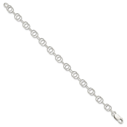 Sterling Silver Polished and Textured Fancy Bracelet